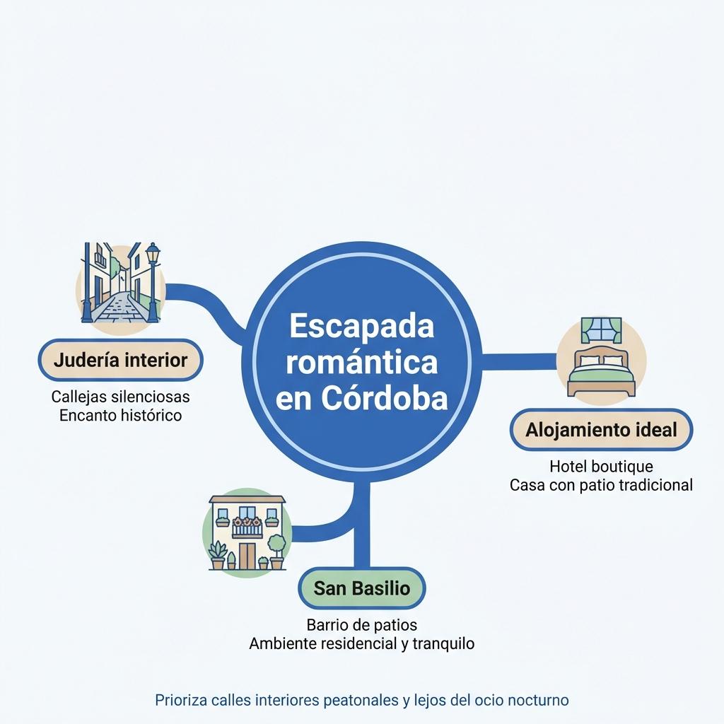 Infografía con errores comunes y recomendaciones sobre movilidad y aparcamiento al alojarse en Córdoba.
