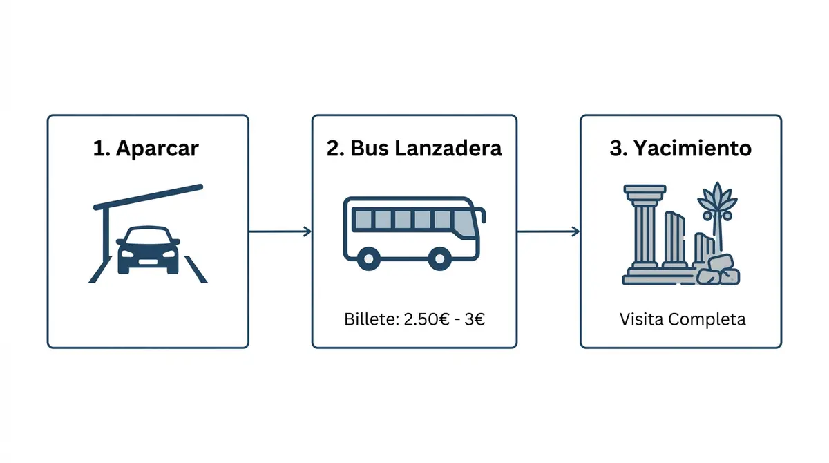 Diagrama explicativo del proceso para visitar el yacimiento de Medina Azahara